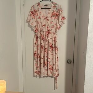 Long pink floral dress
